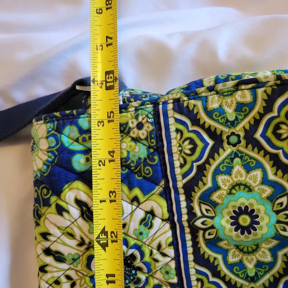 Vera Bradley Large Briefcase Computer Crossbody Bag Rhythm & Blues Pattern 16x11